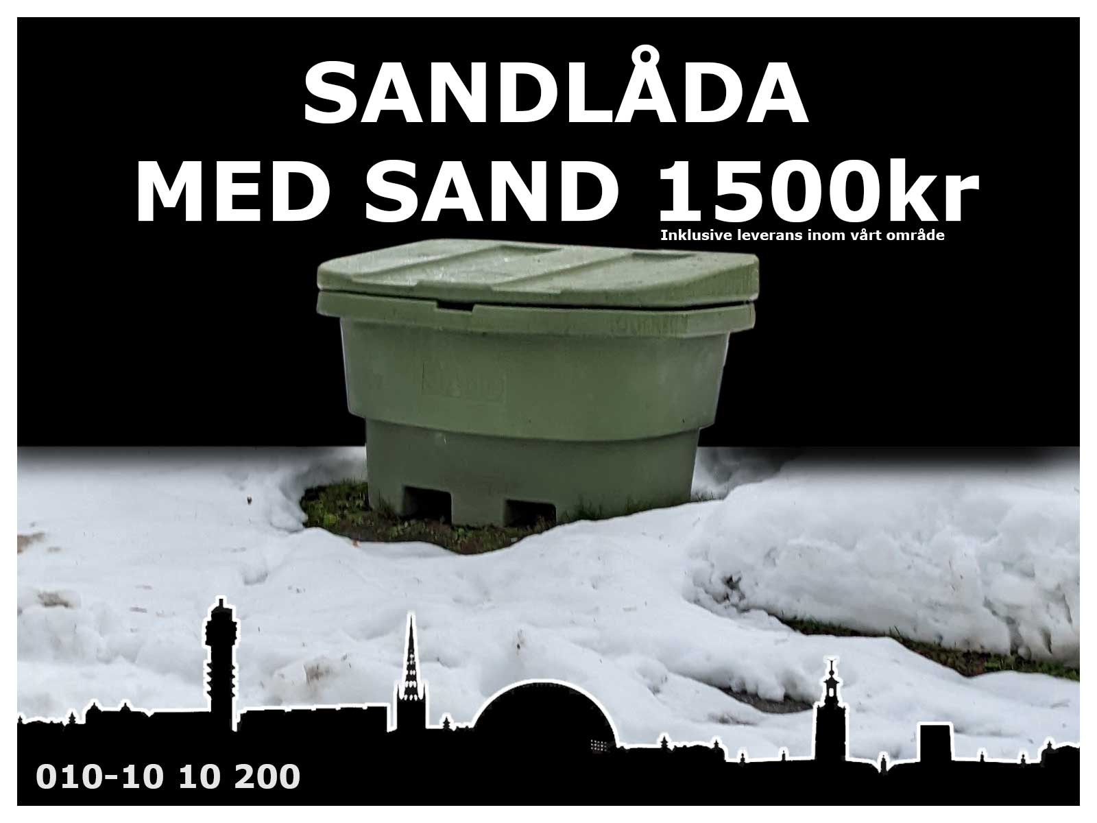 Sandlåda med sand